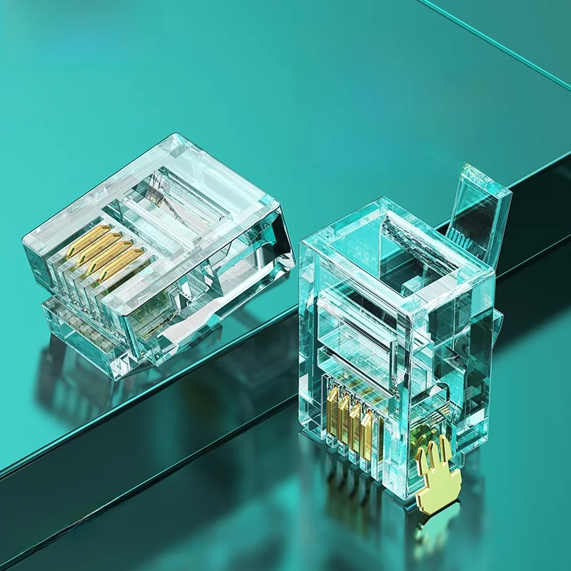 RJ11 6P4C 6P2C Plug Konektor Komputer 2Core 4Core 6Core Kabel Telepon Mesin Faks Rj11Connector 6P 2c 4c 6c