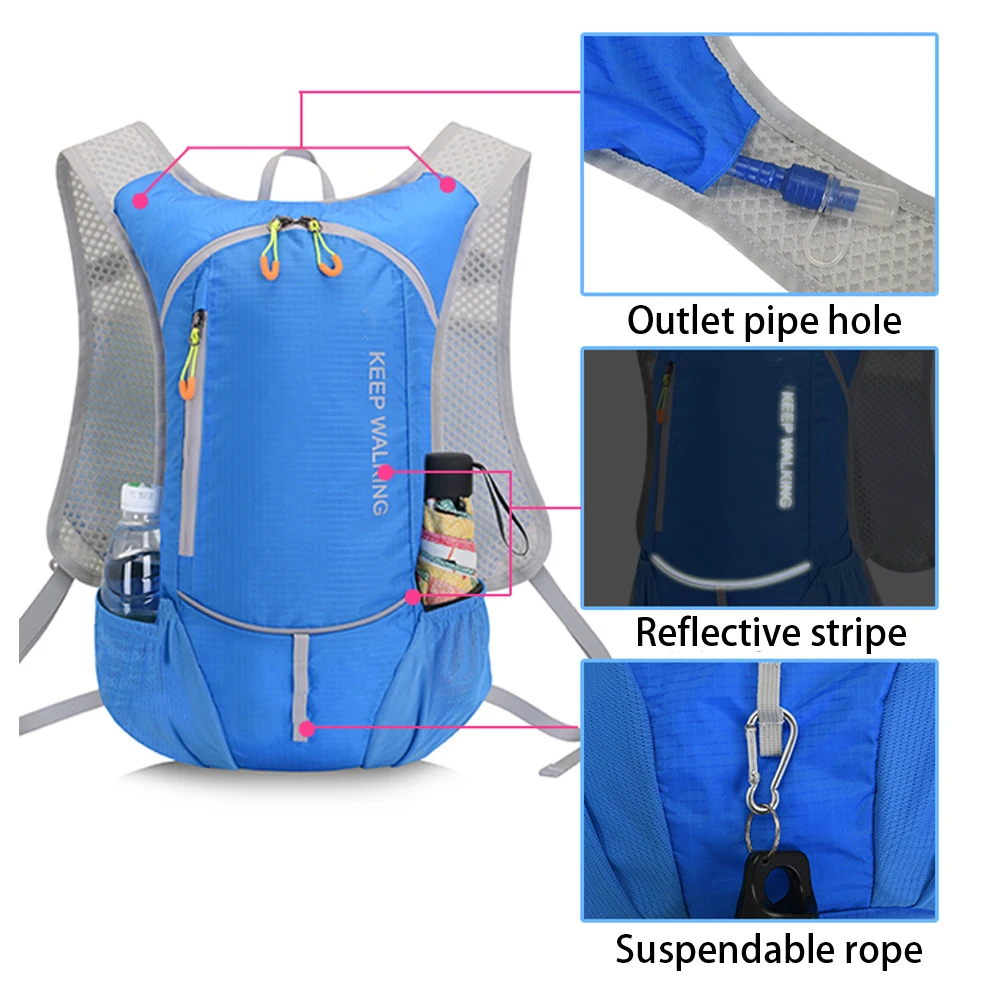 SYZM Running Vest Bag Breathable Outdoor Sport Backpack Portable Hydration Pack Bags  Trail Marathon Hiking Water Bag