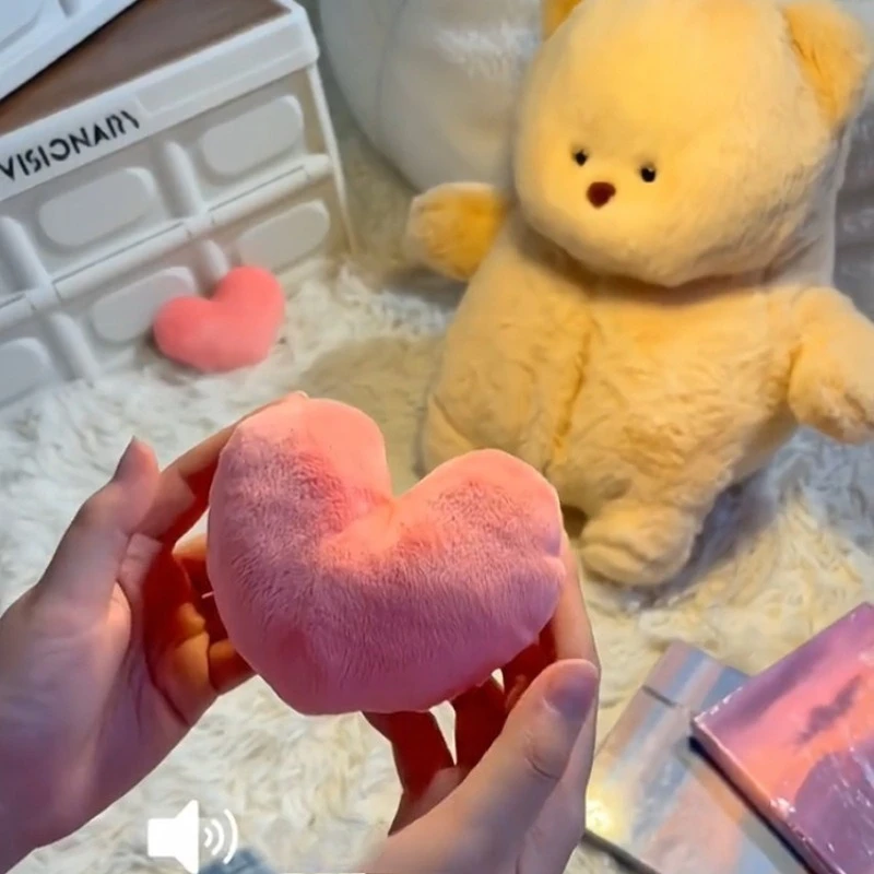 Urso de Pelúcia Confession Bear com Gravação Oculta, Boneco Falante em Forma de Coração, Presente de Dia dos Namorados
