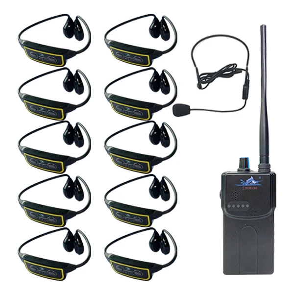 200 Meters Distance Swimming Training 1 H900 Transmitter 10 H801 Swimmers Waterproof Bone Conduction Headset