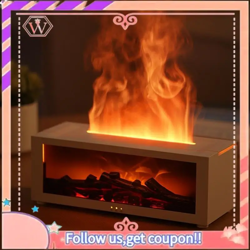 

Upgraded Fireplace Flame Humidifier Bedroom Lasting Fragrance Machine Simulated Flame Aromatherapy Machine