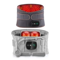 Masajeador de espalda eléctrico, dispositivo de alivio del período de vibración y calefacción con luz roja, almohadilla Lumbar, soporte de cintura, correa de masaje para relajación muscular