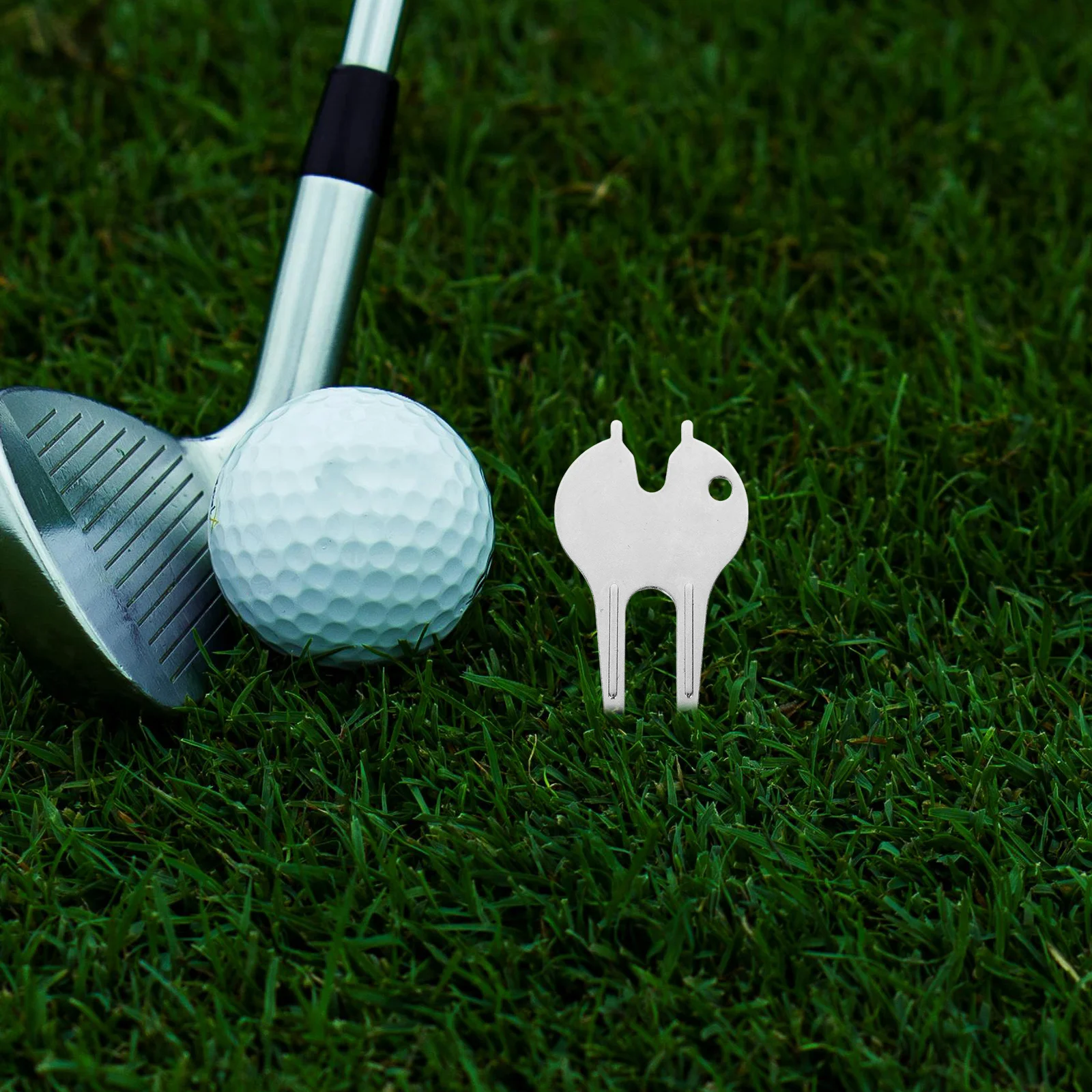 1 زوج سبائك الزنك جولف الأخضر شوكة مقبض مريح Divot أداة المحمولة اكسسوارات العشب إصلاح الملعب علامة تحديد