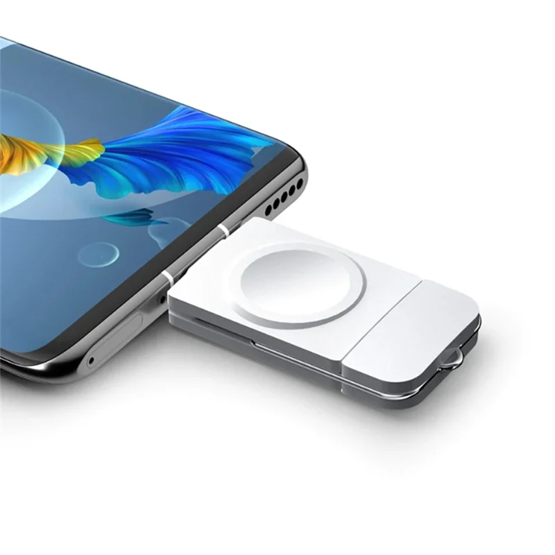 【Подержанные предложения】Новое беспроводное зарядное устройство для часов с двумя USB A Type-C, подходящее для 1-9 поколения/SE Pro2, белого цвета