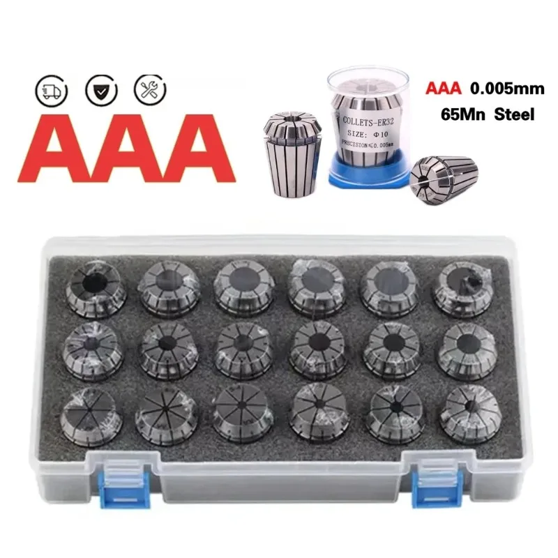 

ER Collet Set ER20 ER25 ER32 ER40 High Precision 0.005mm 0.008mm Tools Holder Clamping ER Spring Collect Chuck ER