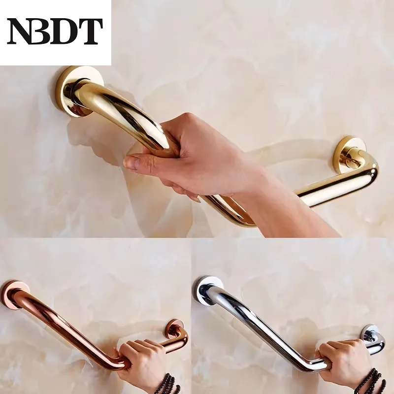 1Piece Brass Bath 135 Degrees Angled Shower Safety Grab Bar Handicapped Elderly Towel Hanging Rose Gold Antique Anti-slip Rail