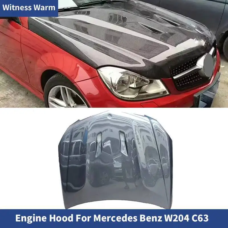 Capot avant en fibre de carbone pour Benz, couvre-moteur, évents, FRP, W204, C63, Jas, C200, C300, 2012, 2013, 2014