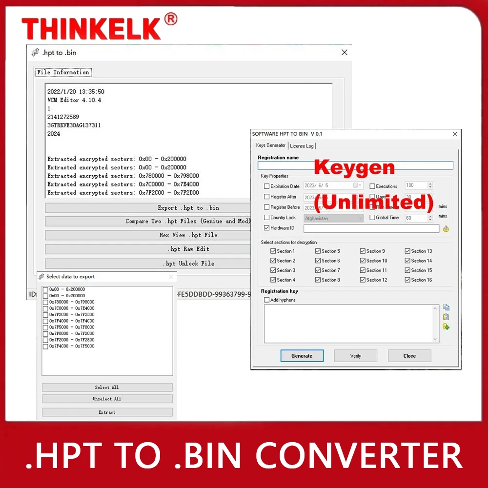 

HPT TO BIN CONVERTER With Unlimited Keygen Compare Genuine & Modified Files Unlock Tuner Unlock Hpt Raw Edit for Multi Laptop