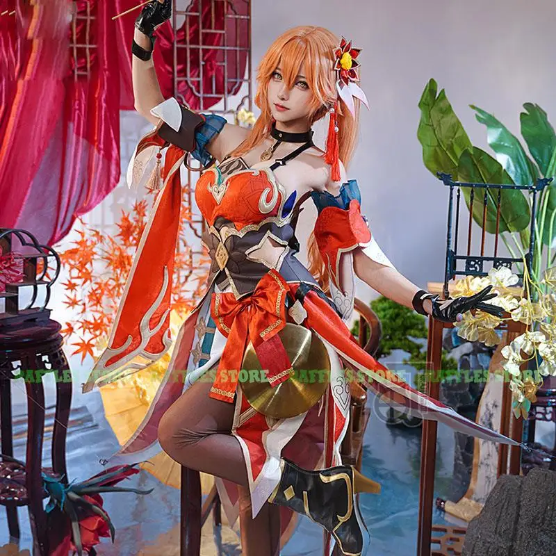 Guinaifen Cosplay Costume Prop Honkai: Star Rail Red Fancy Dress Fullset Women Halloween Party Anime Cosplay Event Uniforms