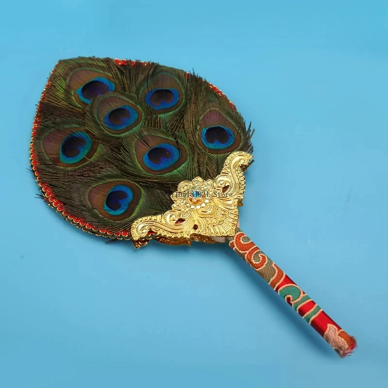 Tibetan Nepalese Craft 7/18 Eye Peacock Feather Fan Household Buddhist Temple Water Purifier Feather Decoration Handicraft - view 6