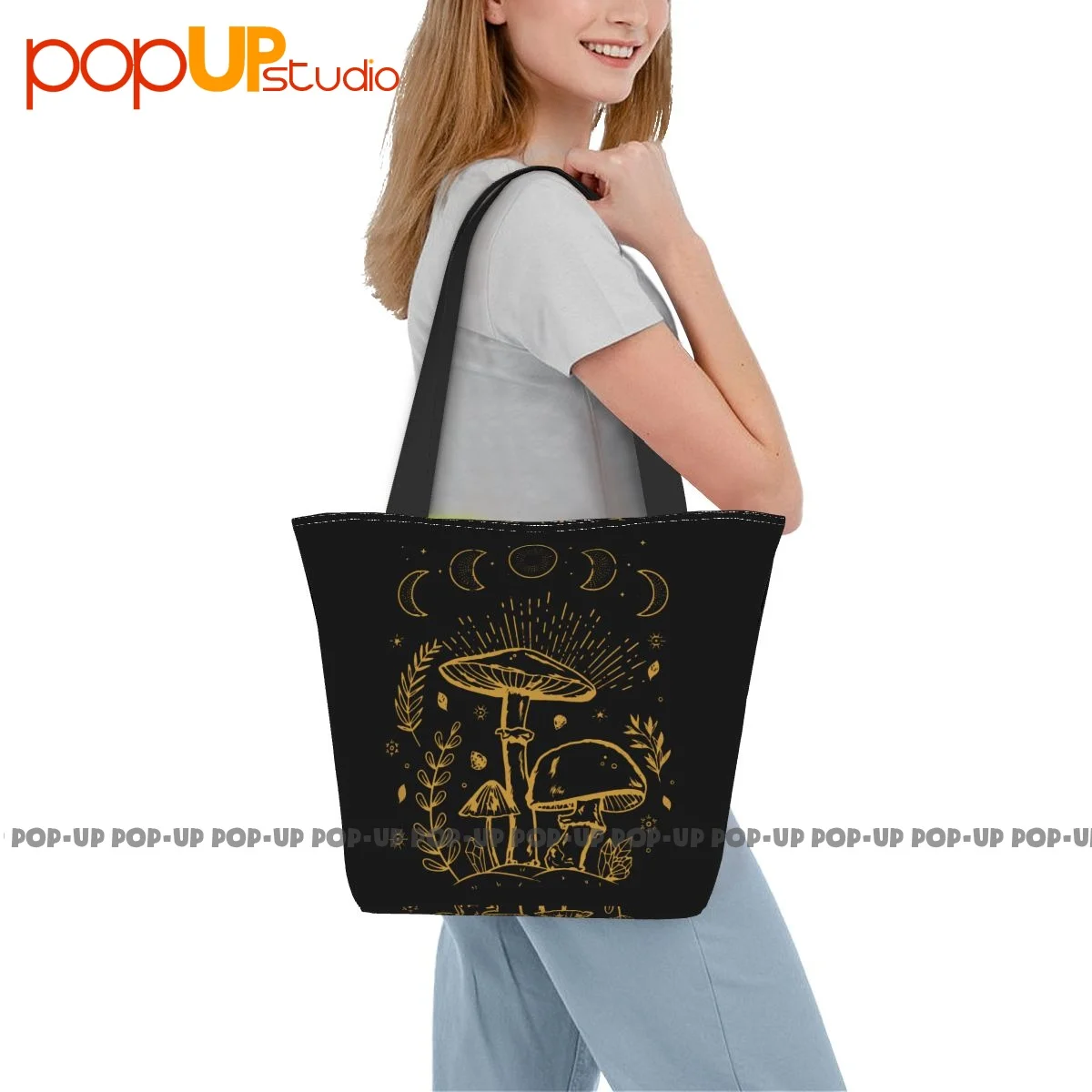 Goblincore Aesthetic Dark Academia Cottagecore Mushroom Handbags Ladies Shopping Bag Waterproof