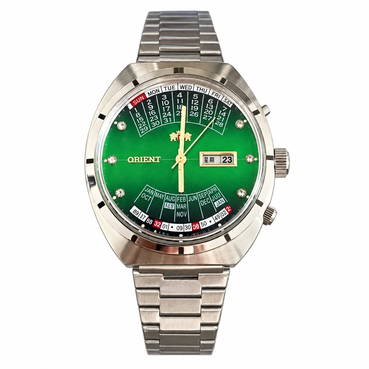 43MM Men's Mechanical Watch with Perpetual Calendar, Japanese Sports Movement, World Time, Full Functionality, 904L Stainless St