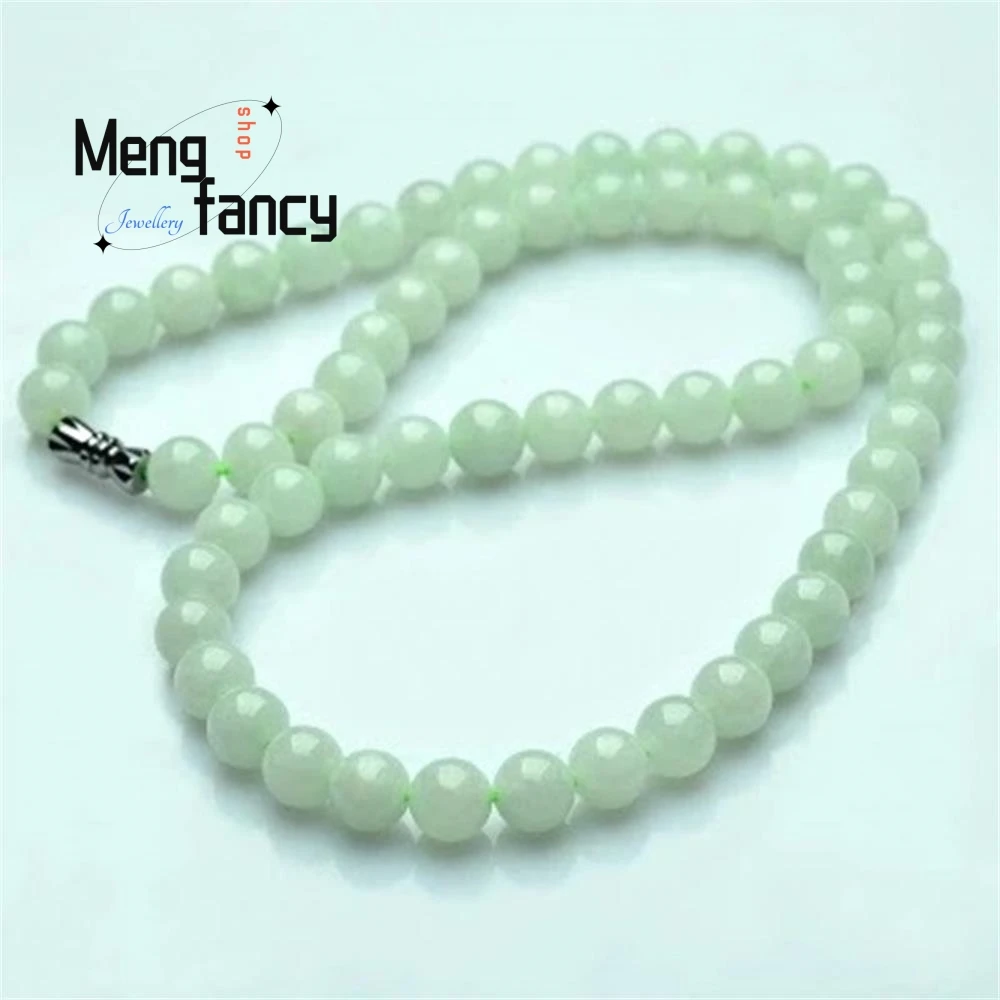 Natural A-goods Myanmar Jadeite Necklace 6mm Tri-colour Jade Bracelet Exquisite High-grade Luxury Quality Jewelry Holiday Gifts