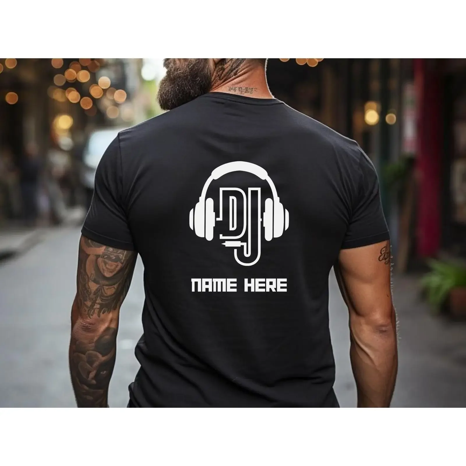 Personalisiertes DJ-T-Shirt mit individuellem Namen, lustiges Disc-Jockey-T-Shirt für Musikliebhaber, für Techno-House-Fans, Vintage-Washed-Streetwear, Stretch-T-Shirt