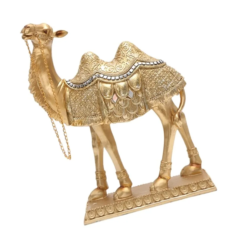 Classic Traditional Camels Art Desk Ornament for Modern Home and Office Decoration Resin Statue  Sculpture Craft