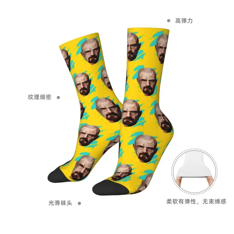 Custom Fun Men's Breaking Bad Dress Socks Unisex Warm Breathbale 3D Print TV Show Crew Socks view 6