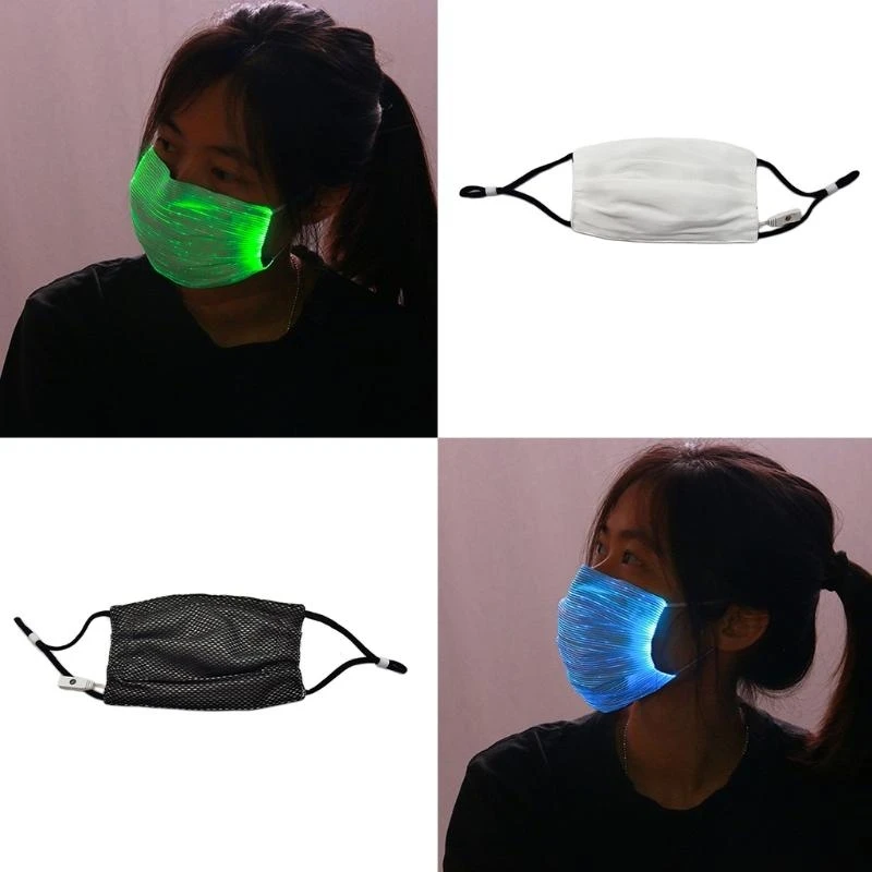 R1WE – masque lumineux à 7 couleurs, masque lumineux USB, masque Rave respirant à LED pour fête, Festival, danse, Rave