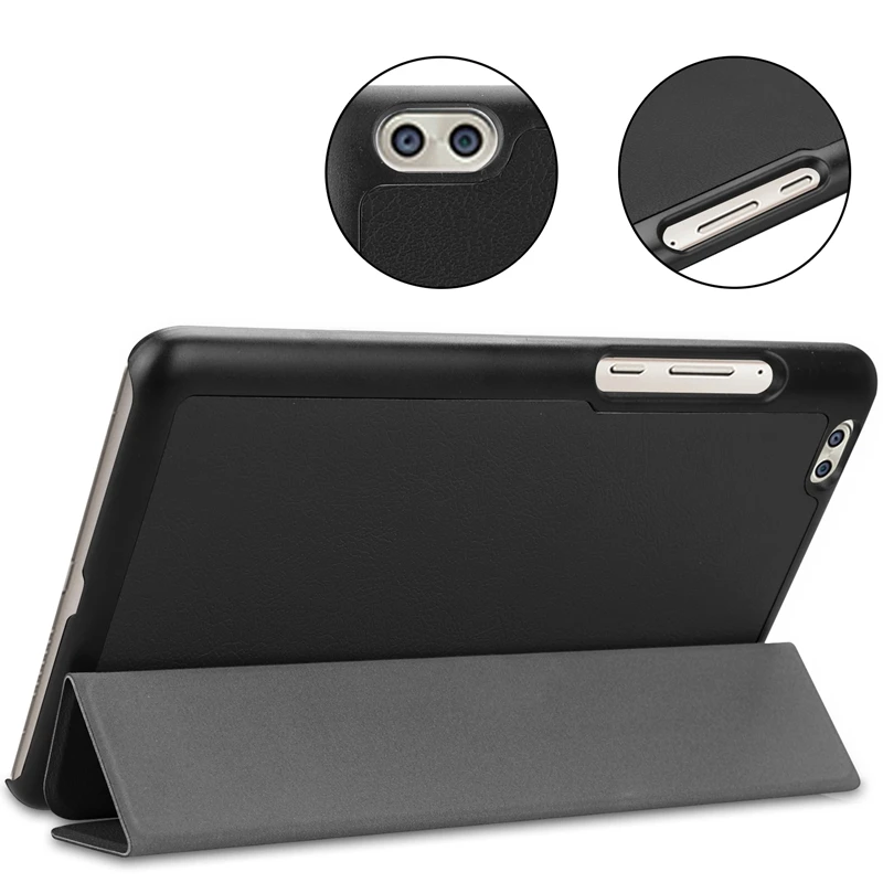 Capa de couro Ultra Slim PU para Docomo Dtab Compact, livro Flip, Tablet Cover, sem acordar, funções de sono, D-02K, Dtab-02K, 8.0"