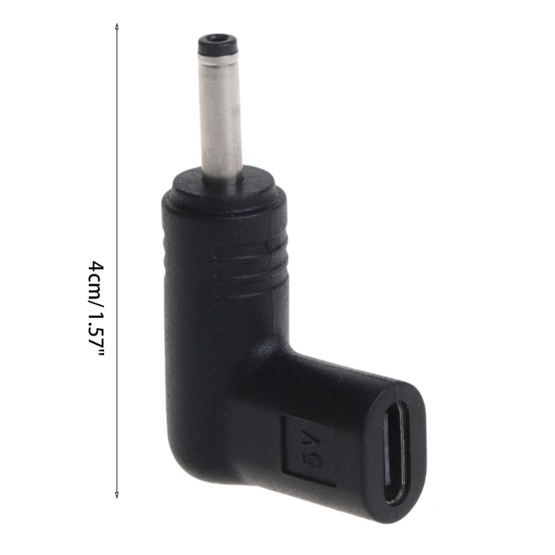 Type-C Female to 3.5mmx1.35mm Male Plug Adapter Right Angled Converter Connector