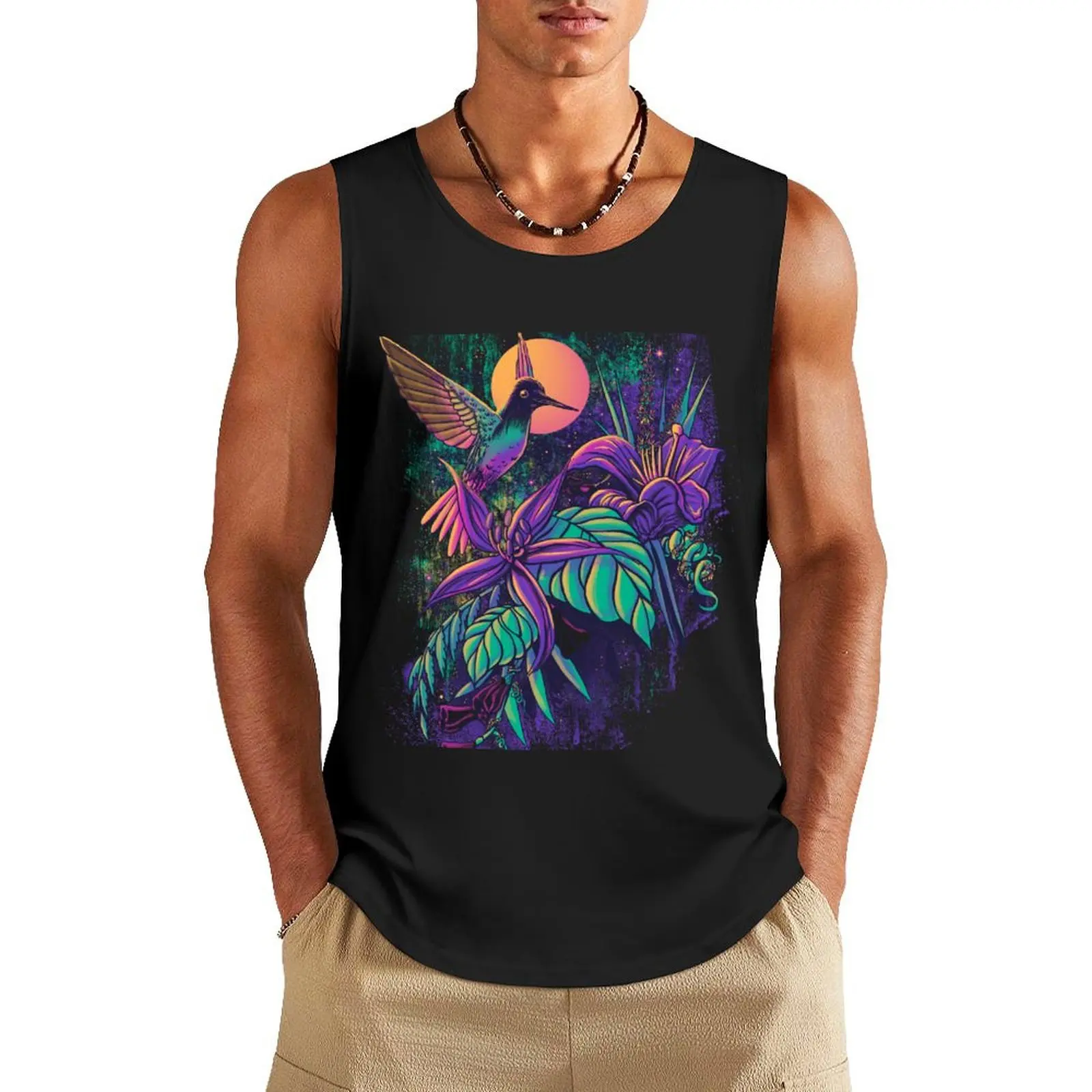 

Purple Garden Tank Top sexy clothes men Bodybuilding clothing man Men's clothing