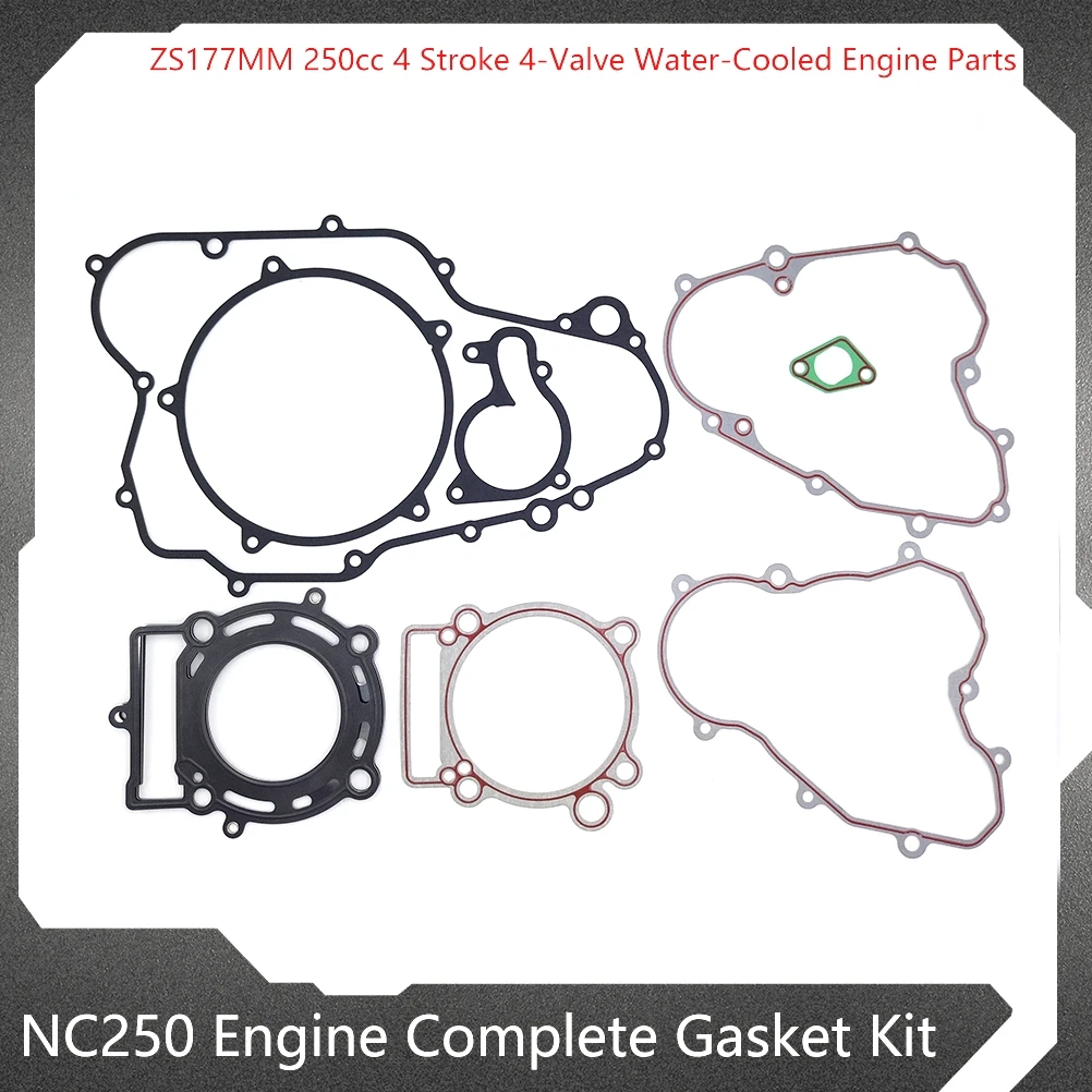 

Motorcycle Accessories NC250 Engine Complete Gasket Kit Full Machine Pad Cylinder Head Seal Gaskets For ZONGSHEN ZS177MM 250cc