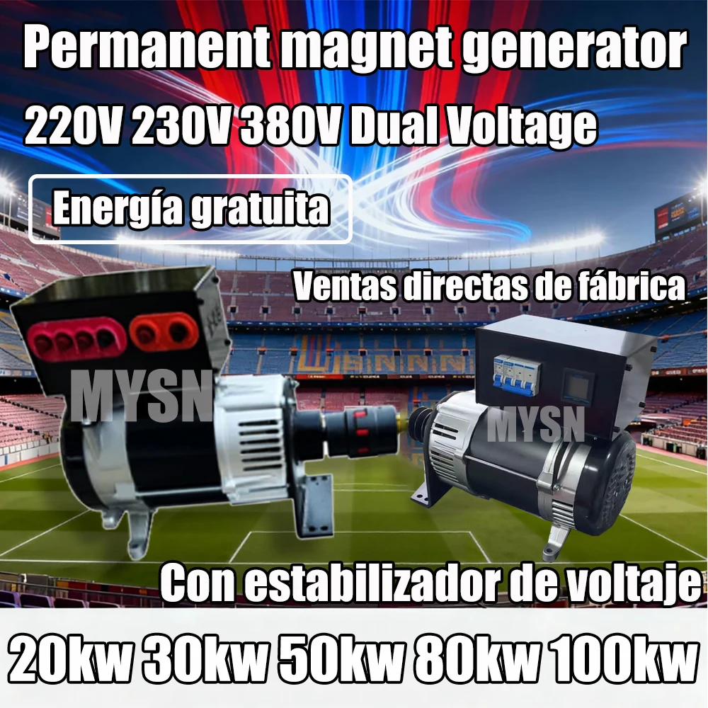 

Бесплатный вращательный генератор переменного тока на постоянных магнитах 50 кВт 220 В, 80 кВт 230 В, 380 В, портативный динамо-генератор для улицы, 100 кВт, для дома и фермы