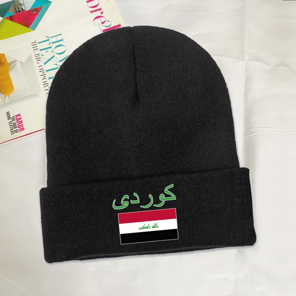 iraq Country Flag Top Print Men Women Unisex Knitted Hat Winter Autumn Beanie Cap Warm Bonnet