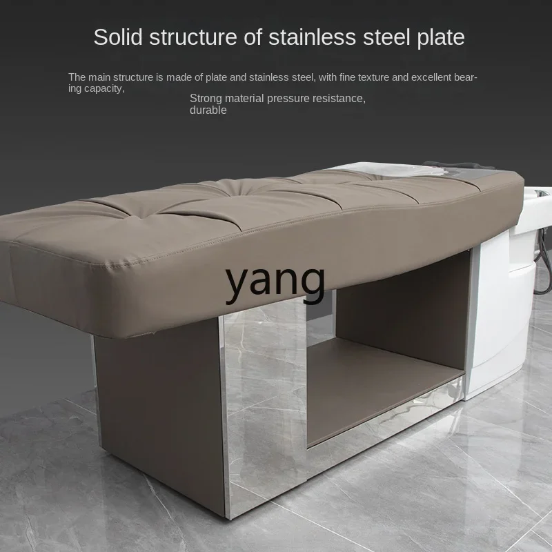 Yhl Lying Completely for Hair Salon Flushing Bed Ceramic Basin Stainless Steel Salon Shampoo Bed