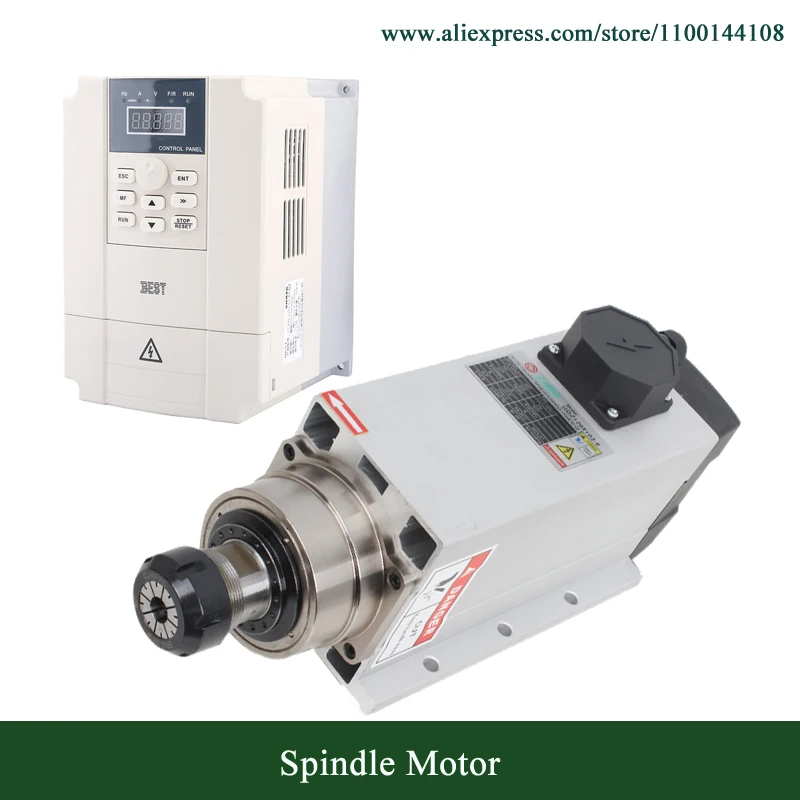 

CS 4.5kw ER32 18000RPM Air Cooled Spindle GDZ105*102-4.5 Flange Spindle Motor 4 Bearing + 5.5kw AC220V/AC380V Inverter