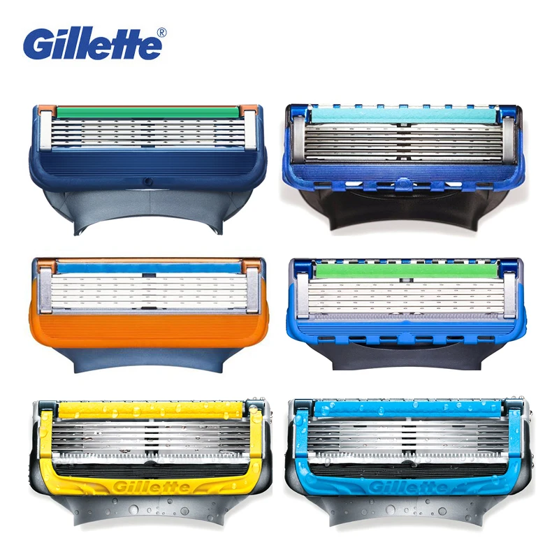 Gillette-cuchillas de afeitar Fusion para hombre, afeitadoras originales, más suaves, ProGlide, Proshield, recambios de seguridad