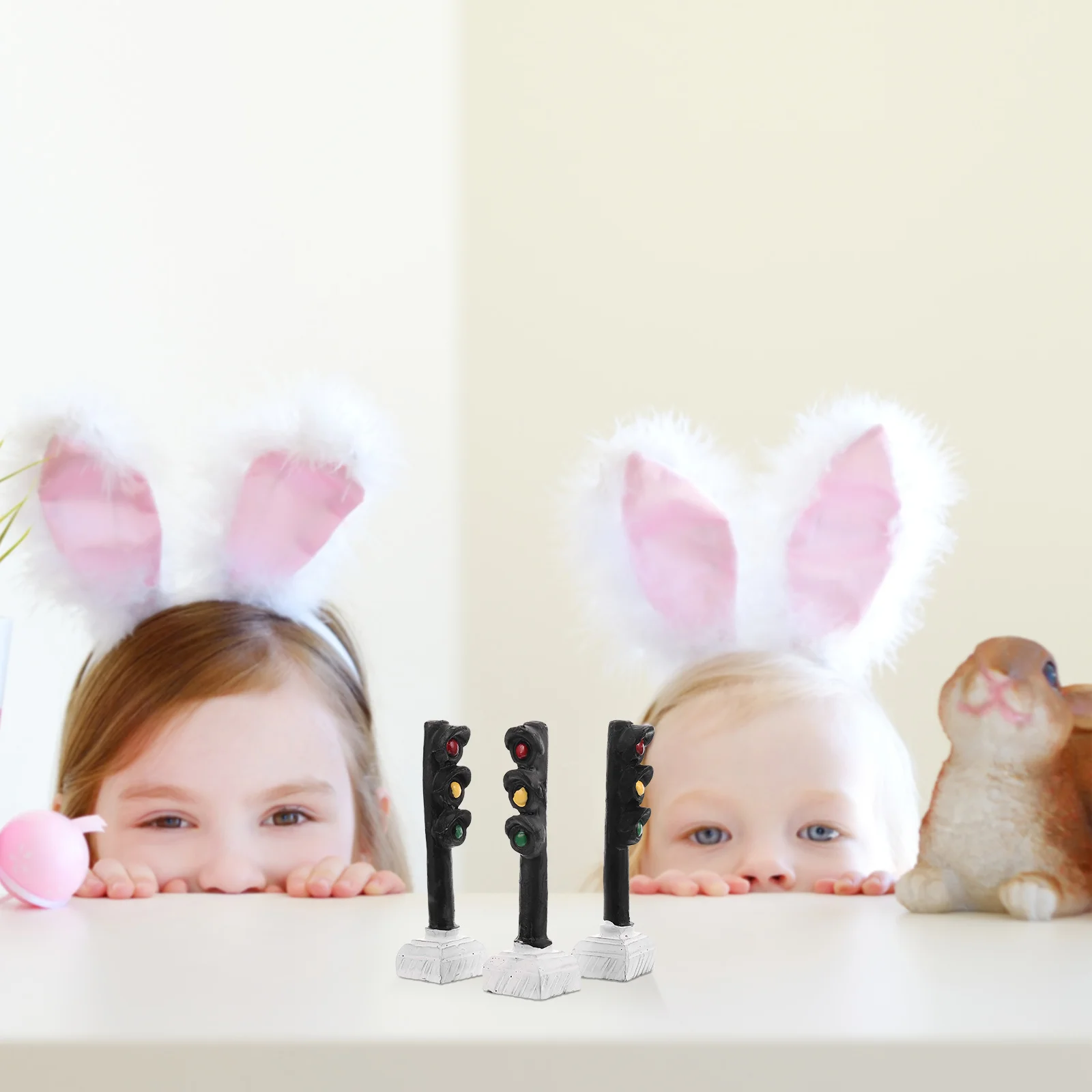 3 pezzi mini semaforo ornamento in resina arredamento da tavolo camera da letto per bambini collezione ufficio casa display durevole resistente all'usura