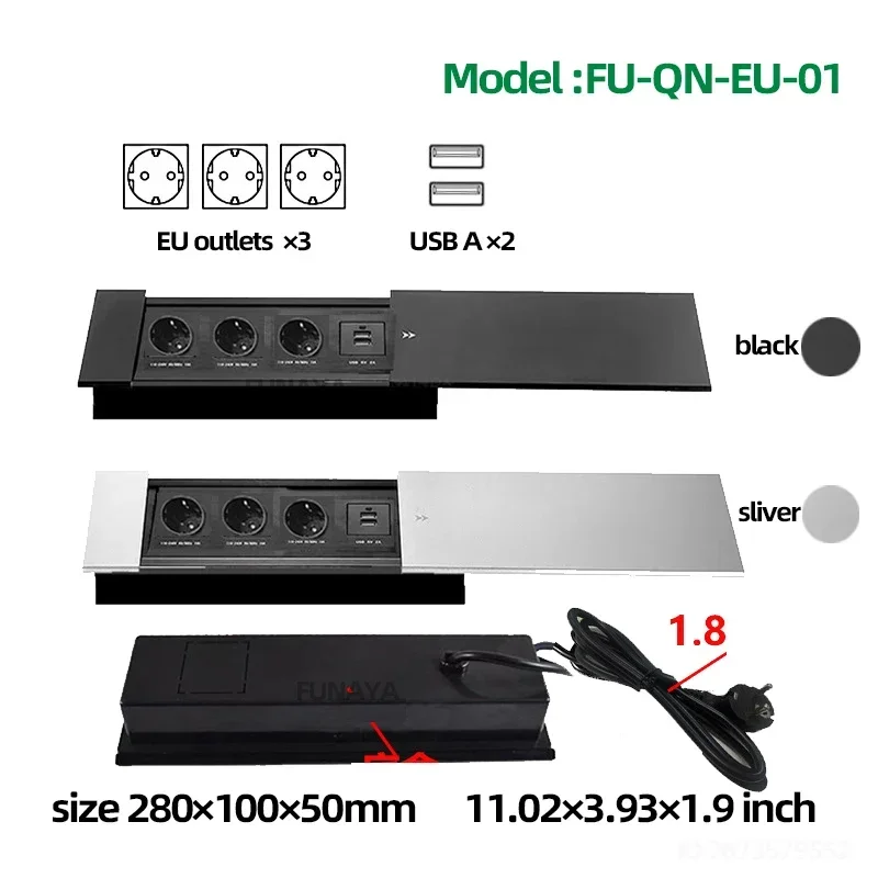 Imagem -03 - Mesa Soquete Escondido Incorporado e Tomadas Usb Rj45 Cat6 Carga sem Fio ue kr Multi Plug 10a 110250v 2600w Preto