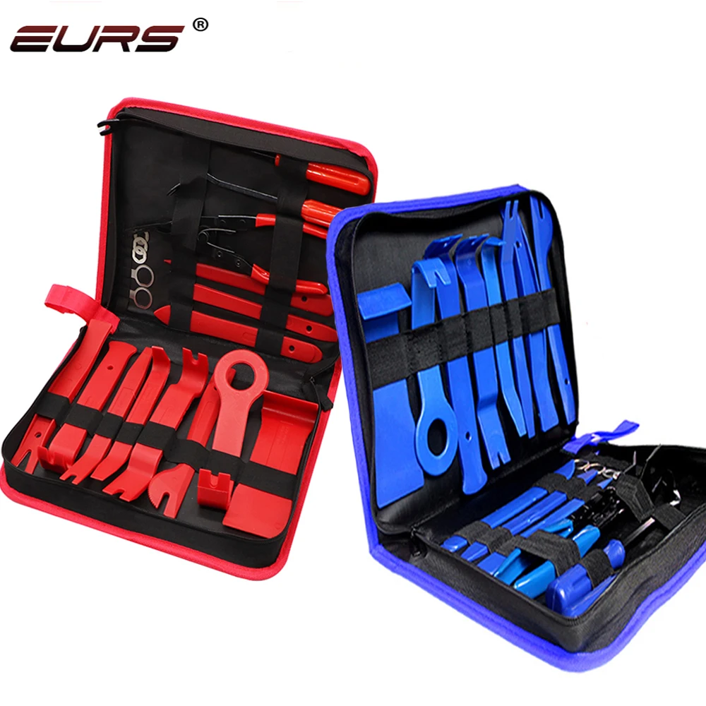 EURS Car Audio Repair Tools Clip Rivet Fastener Door Panel Trim removal Auto Interior Disassembly car Pry Removal Tool Kit