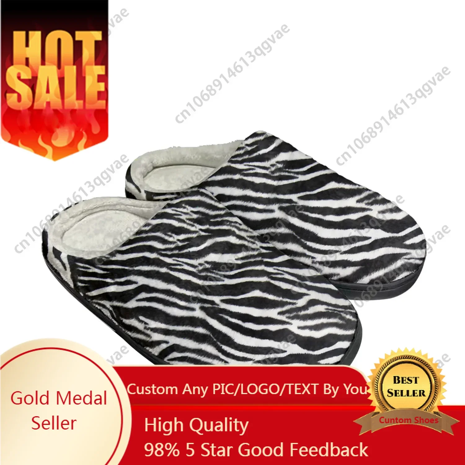 

Zebra Print 3D Fashion Home Cotton Custom Slippers Mens Womens Sandals Tide Printed Causal Plush Bedroom Shoes Thermal Slipper