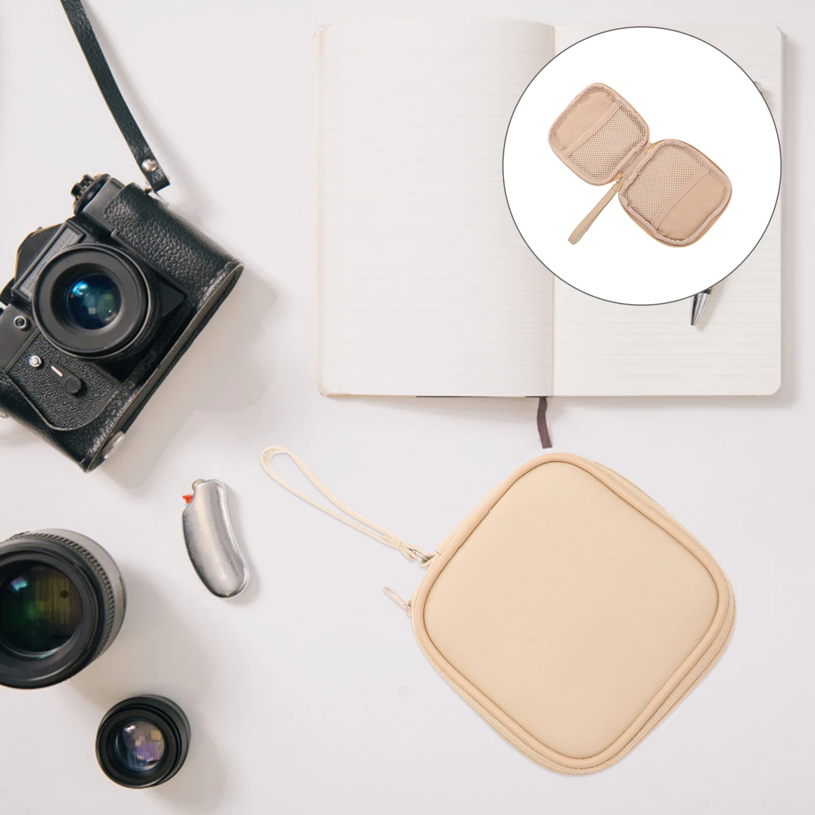 Digital Accessories Storage Pouch 2 Compartments Travel Case Electronic Organizer Bag Cable Storage Bag Power Adapter