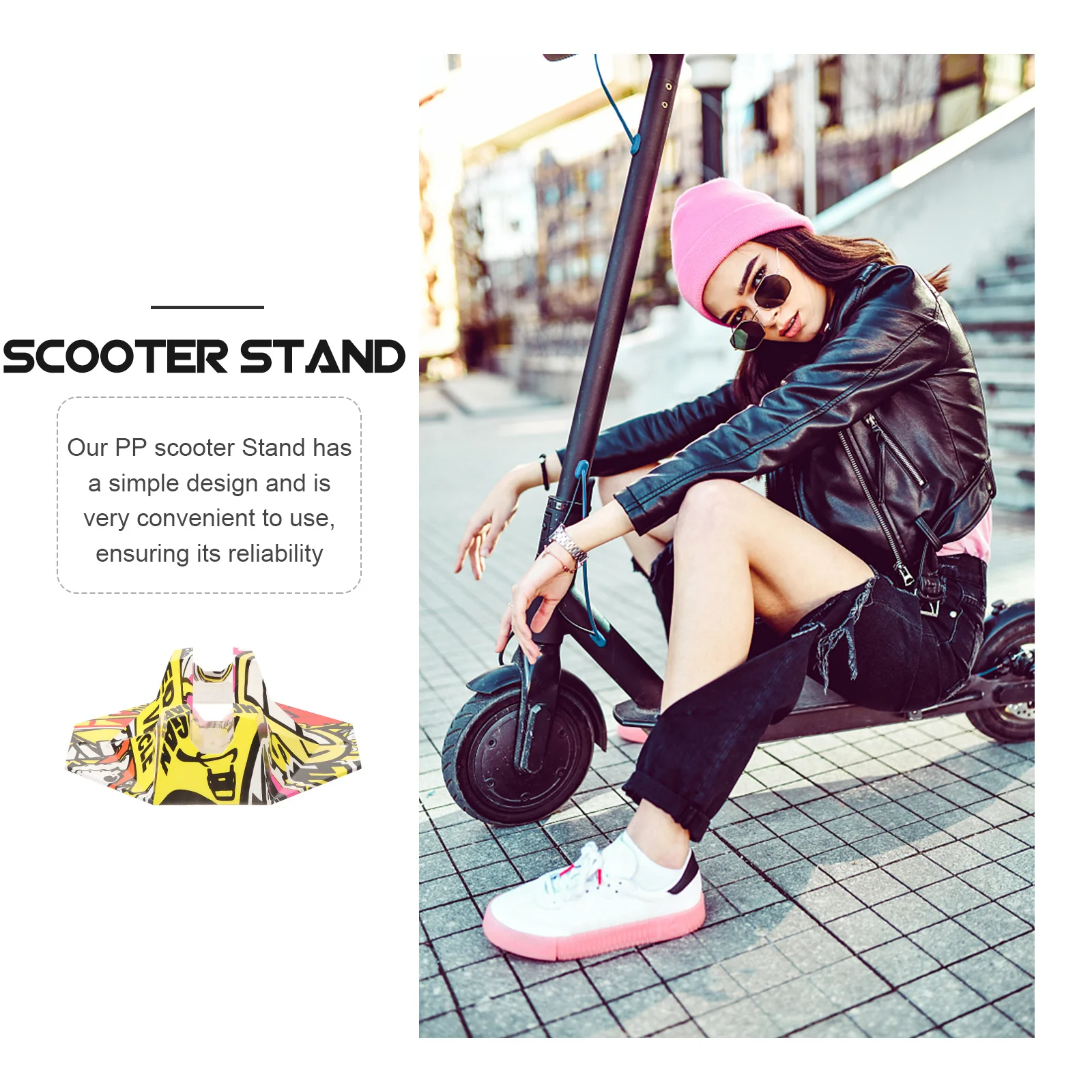 

1 Set Portable Scooter Stand Pp Material Diy Parking Rack For Electric Scooter Wheel Support Balanced Car Holder Outdoor Use