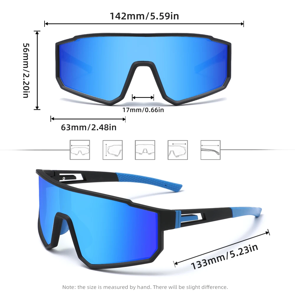 KINGSEVEN نظارات شمسية رياضية كاجوال لركوب الدراجات موضة الرجال والنساء UV400 نظارات واقية فوتوكروميك نظارات الطريق للدراجات الجبلية