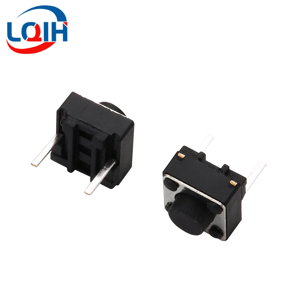 20PCS 6X6X4.3/5.0/6.0/7.0/8.0MM DIP 2Pin Tact Switch DC12V 50mA  Connectors Push Button Tactile Switches TS-037D