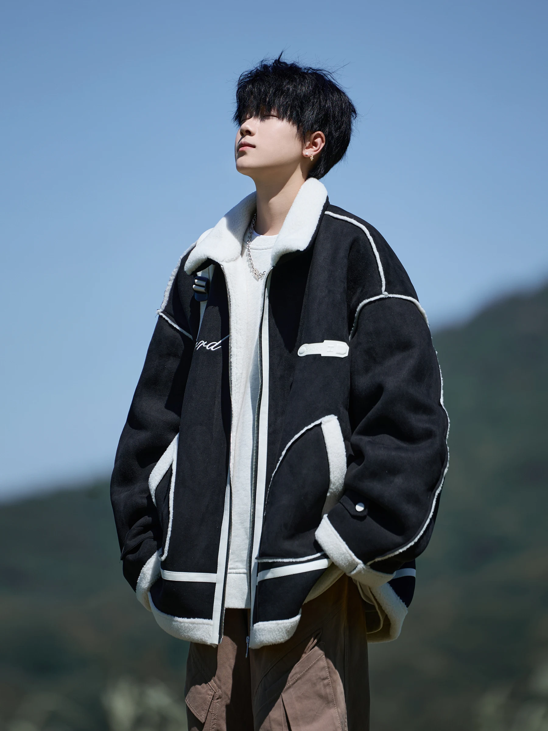 

Мужская замшевая хлопковая куртка с вышивкой Thiened, зимняя новая теплая рабочая одежда, американское трендовое хлопковое пальто для мальчиков