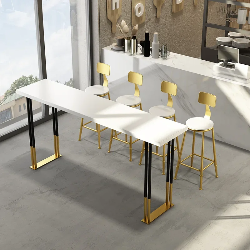 White home leisure window high bar table Modern creative milk tea shop wall bar
