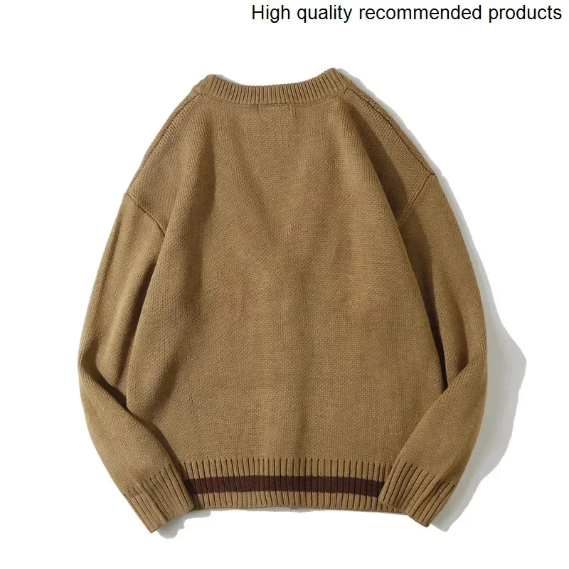 マッチングカラー冬 V ネック新しいセーターメンズルーズカジュアルニットセータージャケット