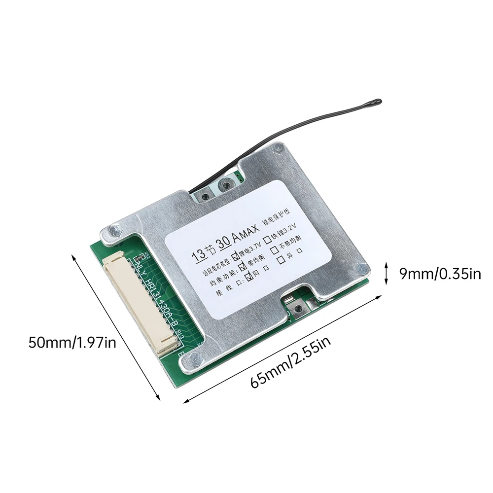 13S 48V 30A 18650 Lithium Battery BMS Protection Board With Balancing Function for DIY E-Bike E-Scooter Battery Pack