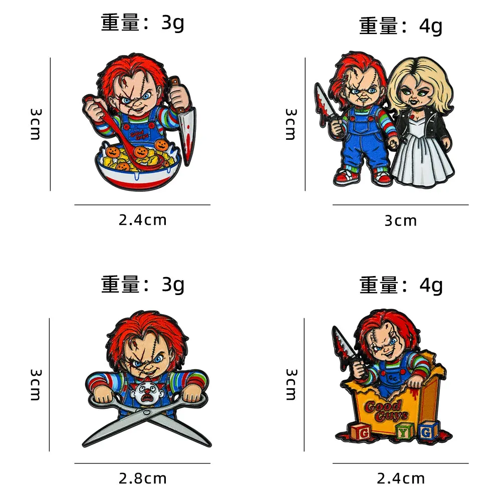 9-teiliges Set mit niedlichen, gemischten Cartoon-Metall-Emaille-Anstecknadeln, trendigen Charakter-Monster-Abzeichen, dekorativen Broschen für Rucksack und Kleidung – Detail 10