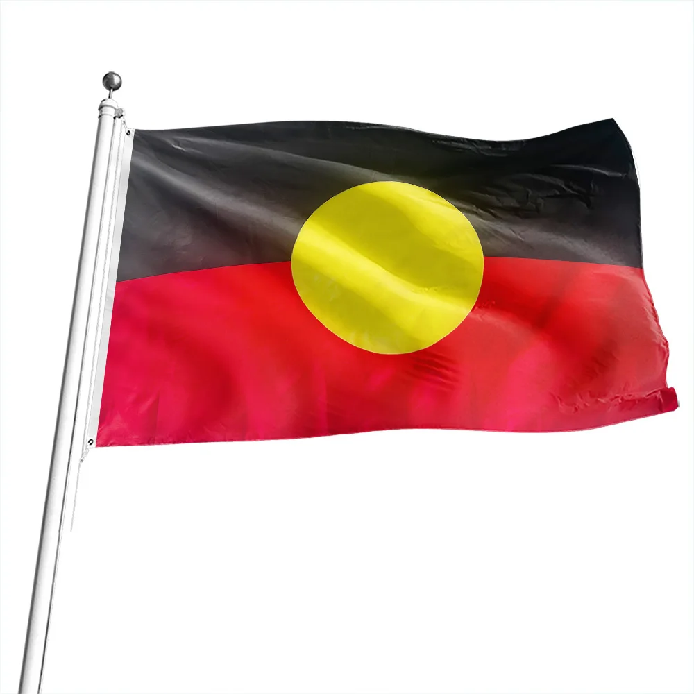 1pc 2x3ft 3x5ft Australian Aborigine Flag, Indigenous of Australia Flag, Outdoor Decor, Yard Decor, Garden Decor, Outside Decor