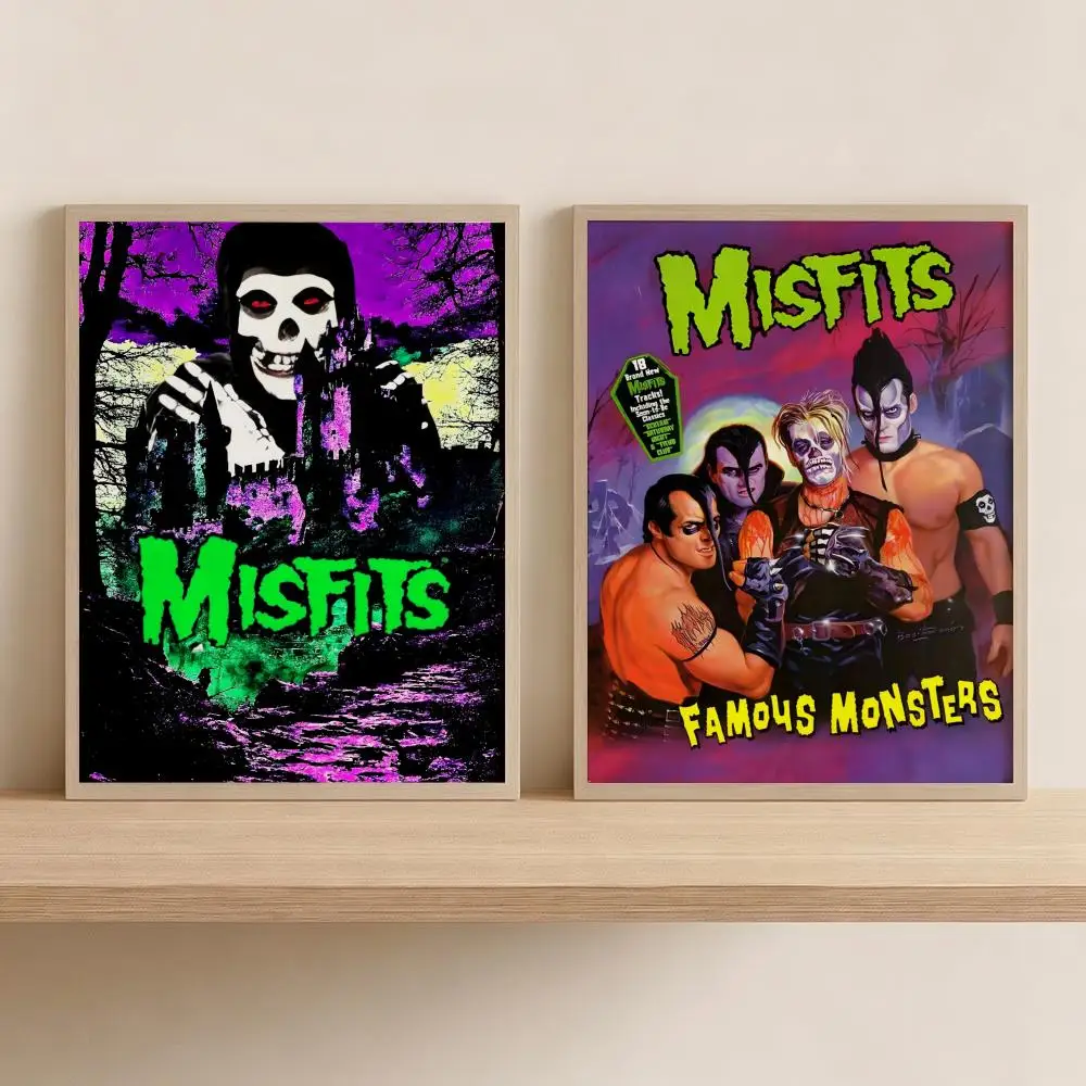 M-Misfits Rock band Painting Calligraphy Canvas Wall Art for Bedroom & Living Room Decor | Home Gift Painting