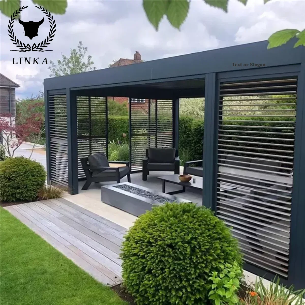 Pergola aluminium Hot selling garden house louvered pergola outdoor sheds gazebo