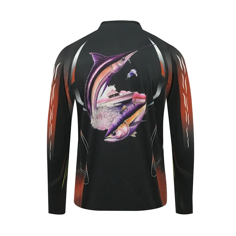 Custom Design Long Sleeve Quick Dry Tournament Sublimation Plain Fishing T-shirts Jersey UV Fishing Shirts