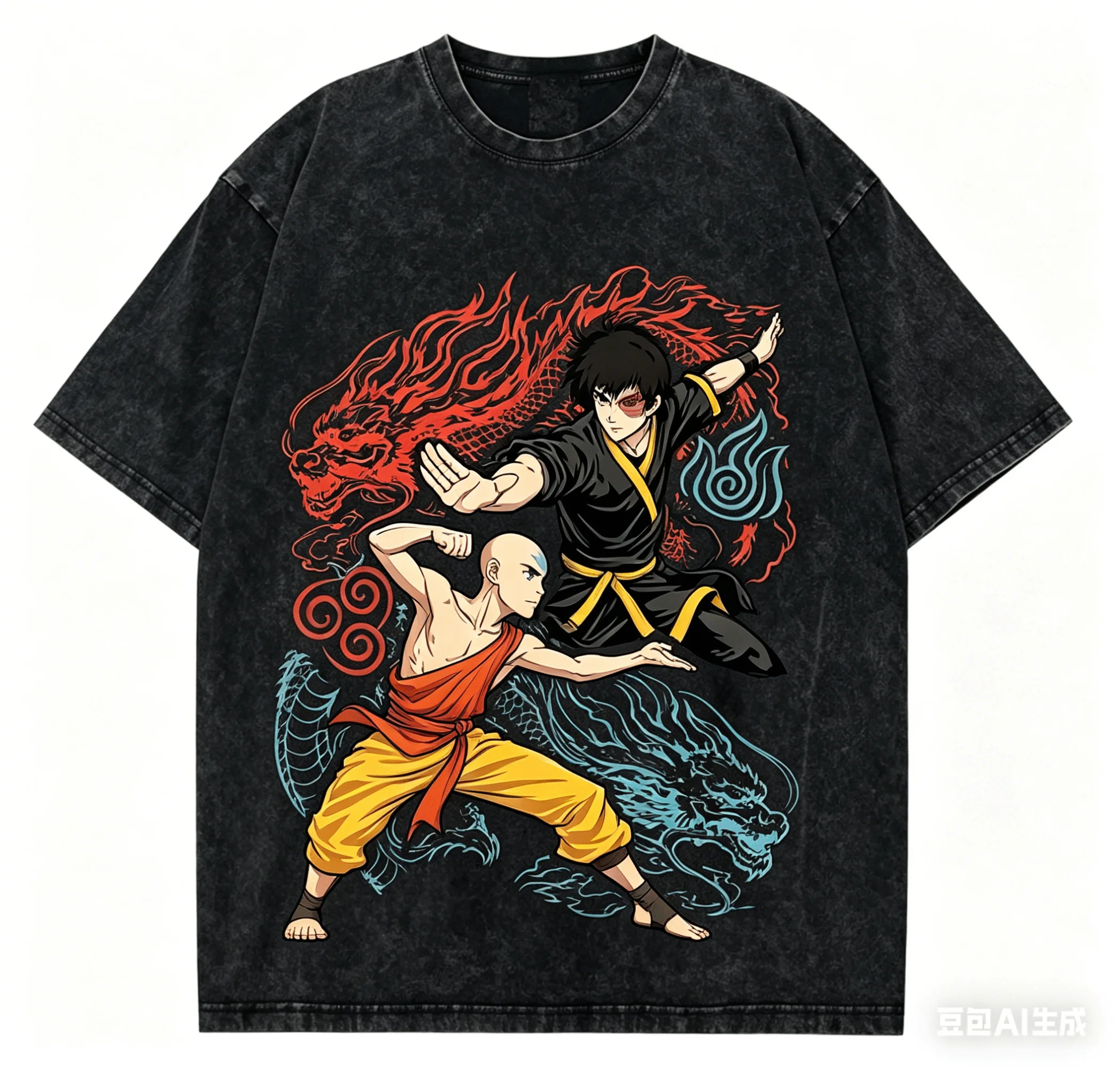 Avatar The Last Airbender Washed T-Shirt 2026 Neues Modell Persönlichkeitskleidung Hemd Ganzjährige Kleidung Streetwear Trendige Paarkleidung