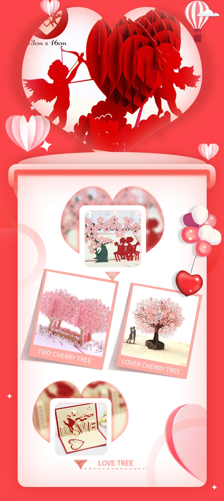 3d Pop-up Verlobung karten Liebhaber Hochzeits einladung Grußkarten laser geschnitten Valentinstag Geschenk Jubiläums karte Großhandel – Detail 9