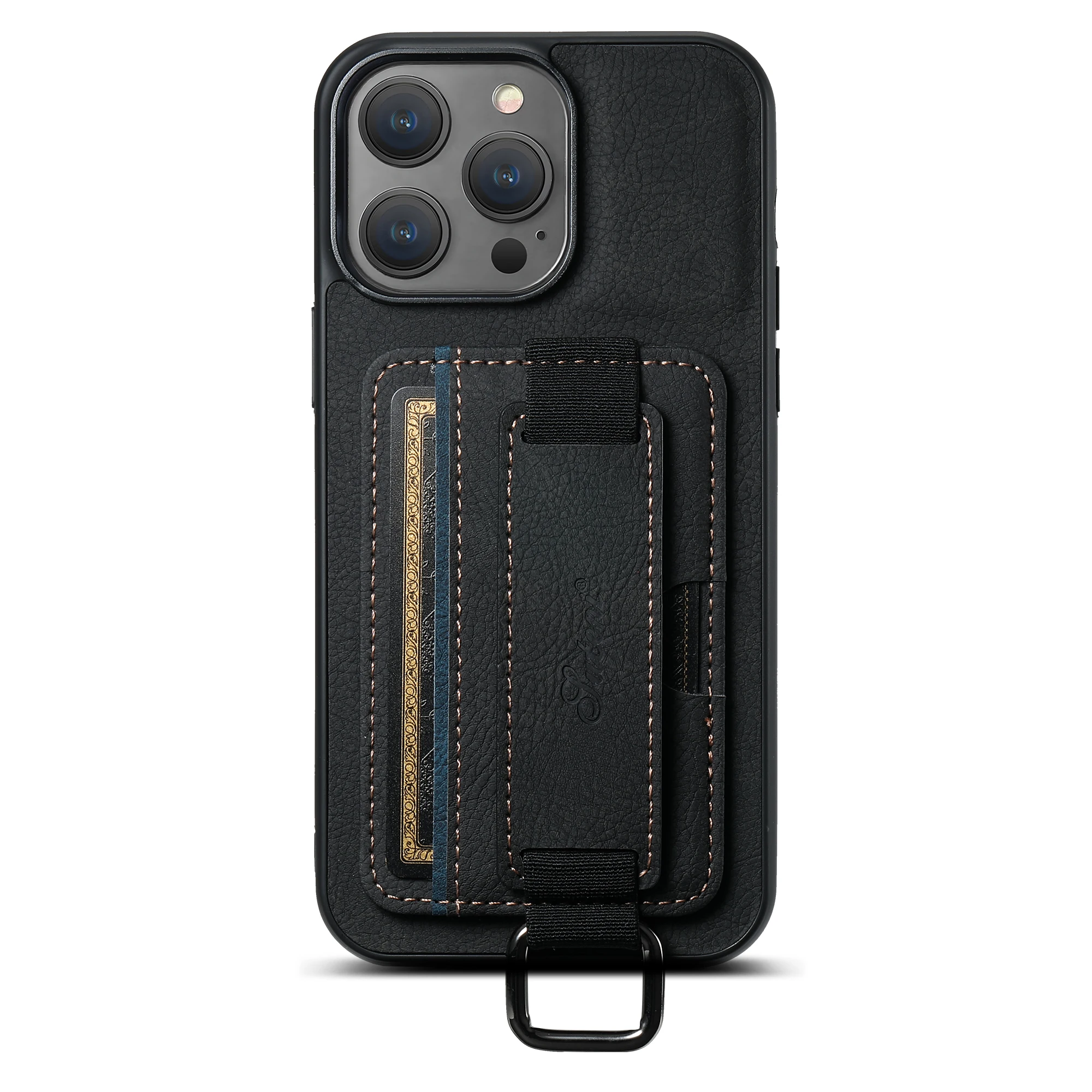 SUTENI Lychee-Haut-Print Handgelenkband Karten-Handyhülle Kartenhalter für iPhone 17 Pro Max 16 Plus 15 14 13 12 11 XR XS – Detail 29